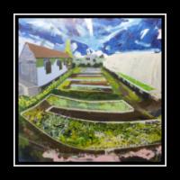 Okra Farms: Lower 9th Ward New Orleans, 2017, 42inx42in, acrylic on panel